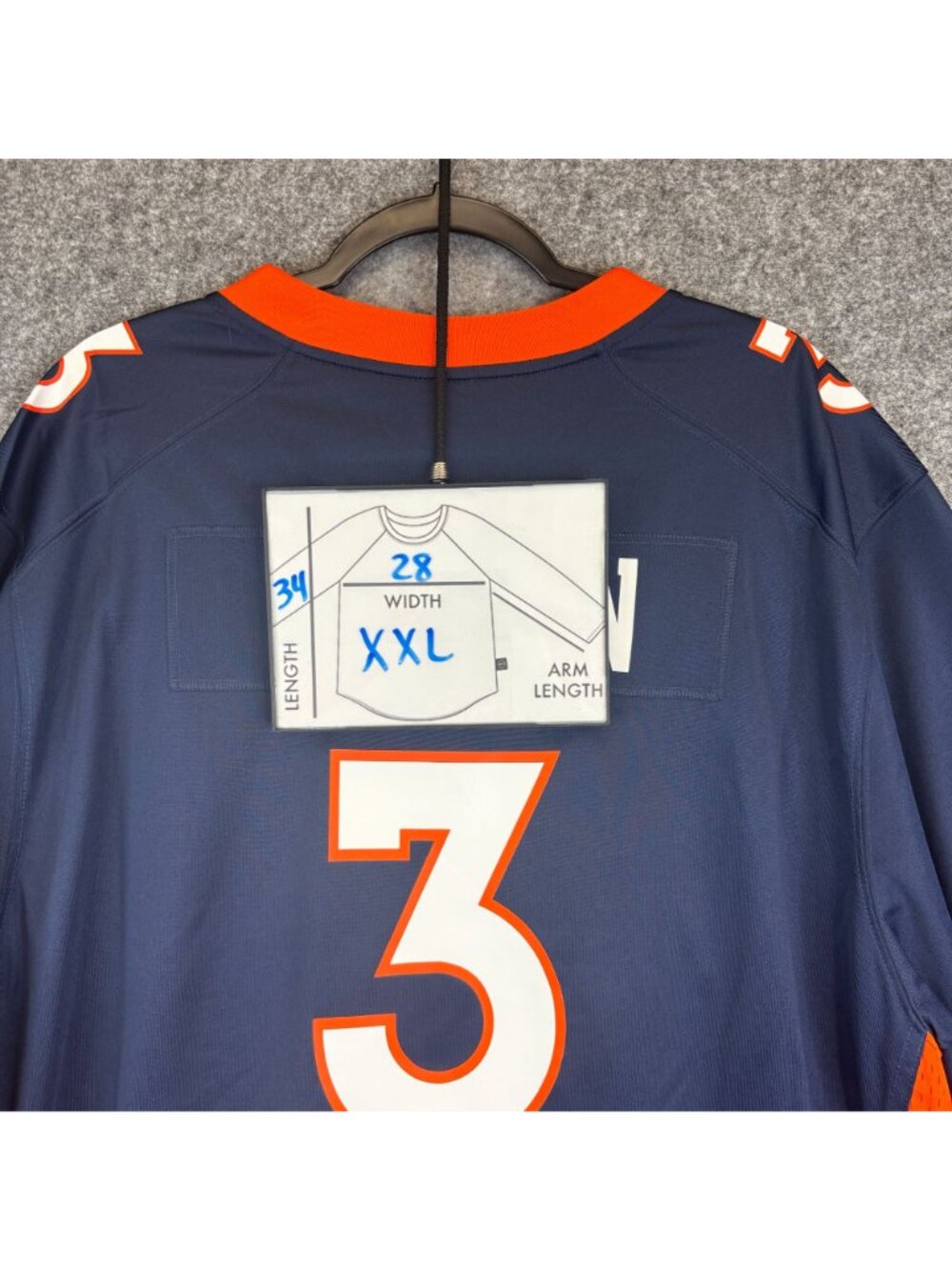 Nike Denver Broncos Mens XXL Russell Wilson 3 Jersey Navy On-Field Loose Fit - Picture 8 of 10